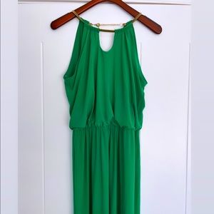 Green long dress